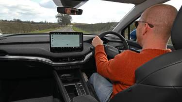 Alex Ingram driving the Skoda Elroq